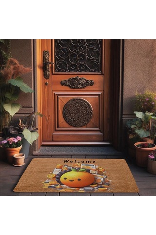 Valerine Life Portakal Adam Welcome Kapı Önü Paspası 45x70cm