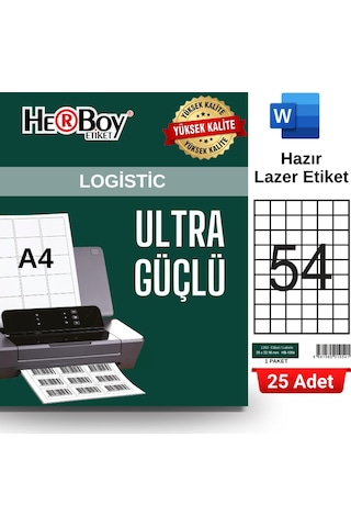 Herboy Hb-1054 35 X 33,16 Mm A4 Laser Etiket 25 Adet Herboy Hb-1054 35 X 33,16 Mm A4 Laser Etiket 25 Adet