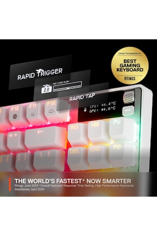 Steelseries Apex Pro Tkl Gen 3 Omnipoint 3.0 Hipermanyetik Switch Rgb Mekanik Kablolu Oyuncu Klavyesi Uk - Beyaz