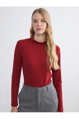 Lcw Everyday Kırmızı Dik Yaka Kadın Body