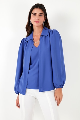 Lela Regular Fit V Yaka Balon Kol Bayan Bluz 611Bz0353 Saks