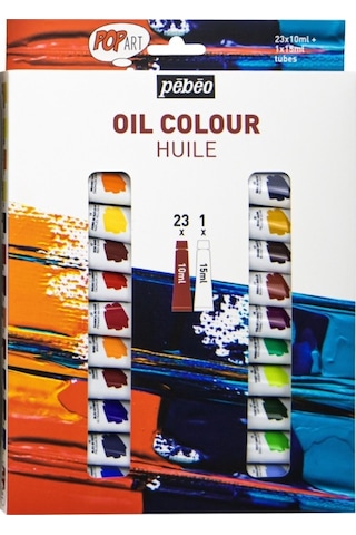 Pebeo Pop Art Yağlı Boya Seti 23x10ml + 15ml Beyaz 669620 Karışık Çok Renkli