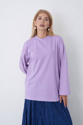 Herkesemoda Kadın Tesettüre Uygun Uzun Kollu Lila Body Lila