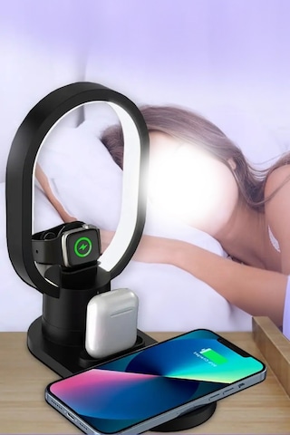 Thentech 3 Ü 1 Arada Kablosuz Şarj İstasyonu Isınma Engelleyici Akıllı Saat Kulaklık Telefon Şarj İstasyonu