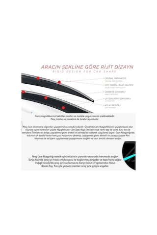 Isuzu D-max 2007 2008 2009 2010 2011 2012 2013 2014 2015 2016 2017 İle Uyumlu Plus Style Kromlu Cam Rüzgarlığı 4 Parça Sunplex Plus-1-010-001 1 Adet