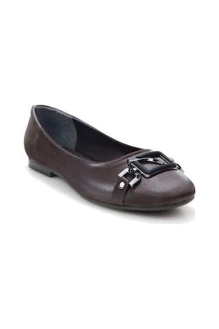 Papuçcity Fendi 03417 Kadın Günlük Tokalı Babet Kahve