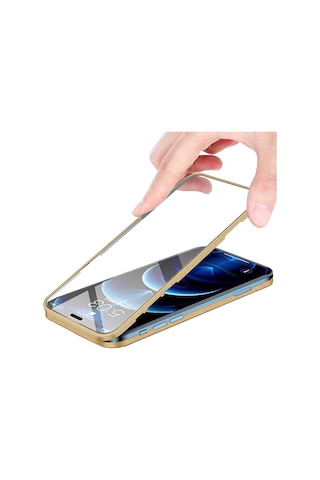 Apple iPhone Uyumlu 12 360 Derece Tam Kaplayan Cam Kapak Kılıf