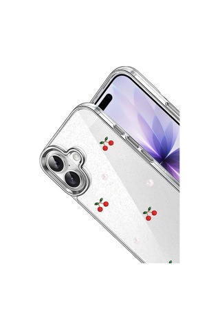 Apple iPhone Uyumlu 17 Fiyonk Desenli Kapak - Desen 9 Evimdeyokyok Şeffaf