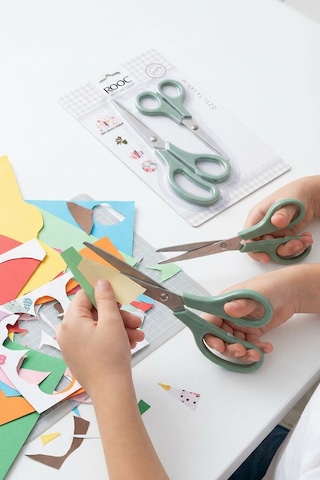 Makri Home 2'li Çok Amaçlı Makas Seti Küçük Boy Yeşil, 14.5 Cm