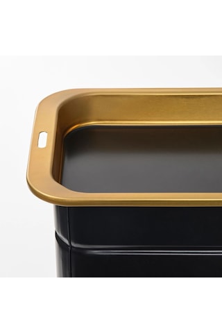 Ikea Blomnıng Gıda Kavanozu 11 X 7 X 20 Cm Siyah Altın Siyah - Altın
