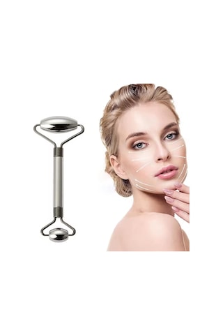 Metal Cilt Sıkılaştırıcı Face Gua Sha Rulosu Yüz Masaj Roller Model 1