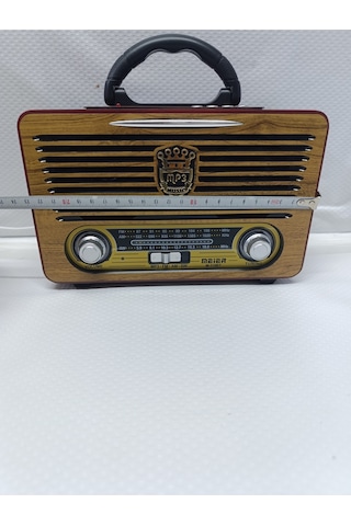 Meier M-115bt Nostaljik Radyo Bluetooth Hoparlör Fm Sd Kart Usb Girişi Ses Bombası - Kahverengi- Tek