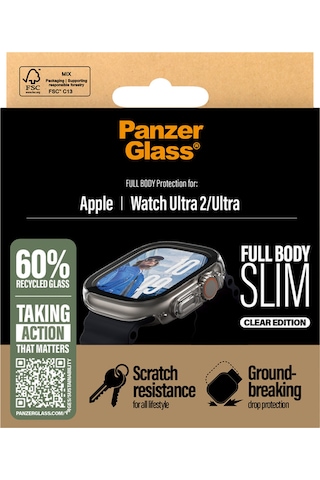 Snappie Apple Uyumlu Watch 2025 49mm Ultra Ultra 2 İnce Şeffaf Full Body Çerçeveli