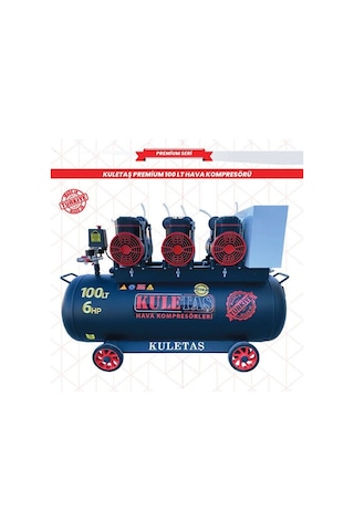 Kuletaş 100 Litre Premium Hava Kompresörü Yağsız Sessiz 6 Hp