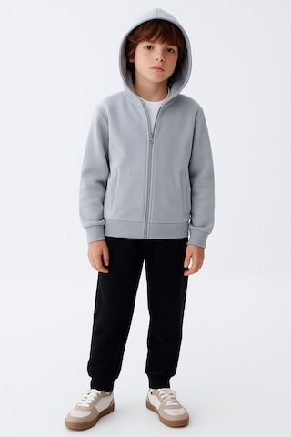Beniizle Kapüşonlu Fermuarlı Çift Cepli Unisex Eşofman Takımı Gri