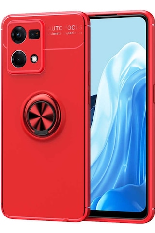Oppo Reno 7 4G Kılıf Zore Ravel Yüzüklü Silikon Kılıf