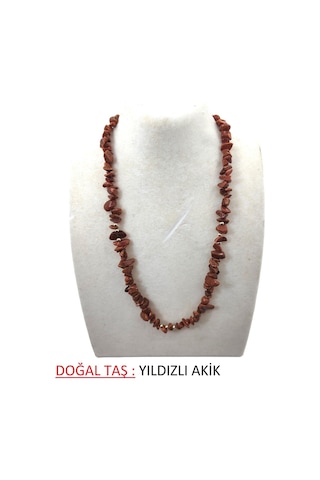 Şekilli Doğaltaş Kadın Kolye Çok Renkli-4