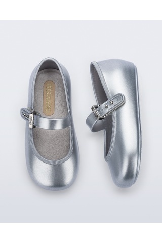 Mini Melissa Soft Ballerina Gümüş Kız Çocuk Babet 36240 Gri