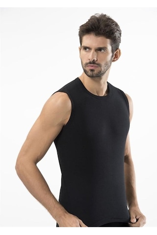 Türen 134 Spor O Yaka Erkek Atlet İkili Paket-sıyah Siyah
