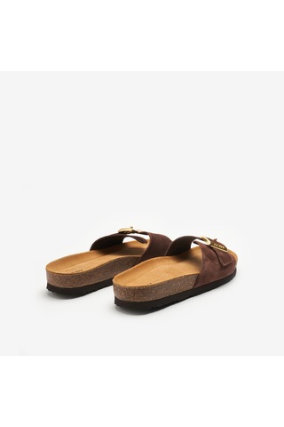 Cocoa Terlik Kadın 17b0 Frau Velour-s Suede Band Kahverengi