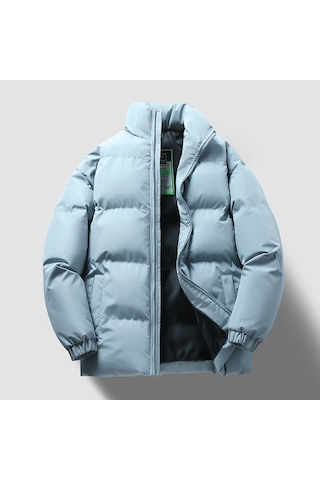 Kışlık Erkek Dış Giyim, Erkek Ve Kadın Pamuklu Dolgulu Ceketler, Trend Marka, Kalınlaştırılmış Çift Pamuklu Dolgulu Ceketler Açık Mavi