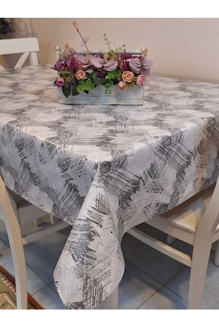 Elyaflı Pvc Masa Örtüsü Modern, Dayanıklı, Silinebilir Ve Şık Görünüm Mrl88 Gri
