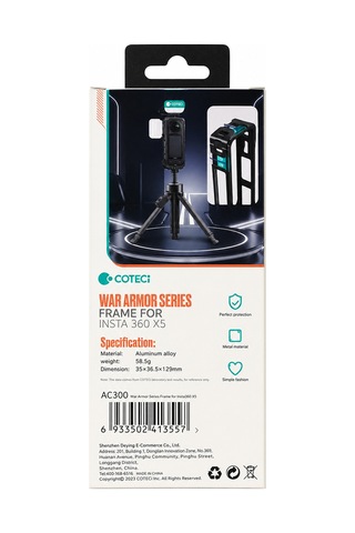 War Armor Series Insta360 X5 Uyumlu Koruyucu Çerçeve Kamera Kafesi Siyah
