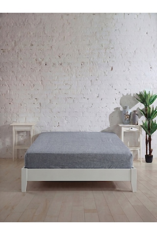 Çift Kişilik Pamuklu Lastikli Çarşaf, Ranforce Çift Kişilik Fitted Çarşaf 160x200+20 Cm Antrasit