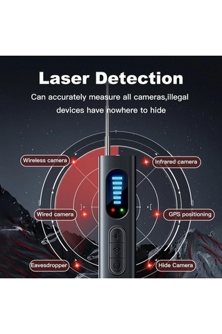 Createtech Dedektörü Anti-spy Araba Gps Gizlilik Koruma Dinleme Cihazı Hata Rf Kablosu Black