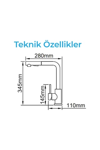 Crauf Attivo 4070 Füme Siyah Spiralli Mutfak Eviye Bataryası Siyah