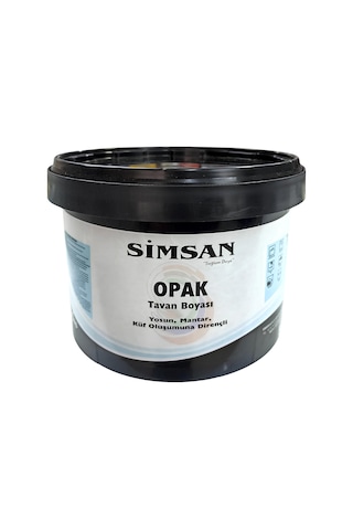 Simsan Opak Küf-mantar-yosun Oluşumuna Dirençli Tavan Boyası Beyaz 3.5kg-son Kat-banyo Tavanlarına 3.5 KG