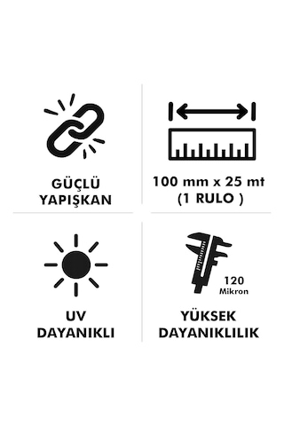 Unitape Uv Katkılı Şeffaf Sera Tamir Bandı 100 Mm X 25 Mt 3 Lü Paket