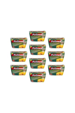 Polimex Endüstriyel Büyük Boy Oluklu Bulaşık Süngeri 10 x 4'lü 4.5 x 9 x 12 CM