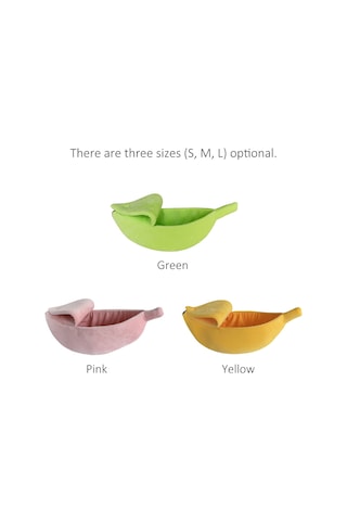 Leezsing Muz Kedi Yatağı Evi Yavru Köpek Yastığı Kulübe Taşınabilir Sıcak Evcil Hayvan Sepeti Malzemeleri Mat