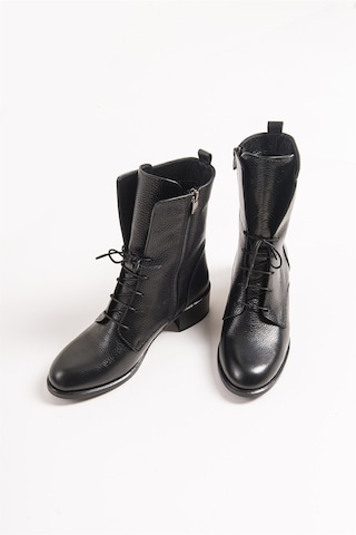 Luvishoes 1190 Siyah Deri Kadın Bot Siyah