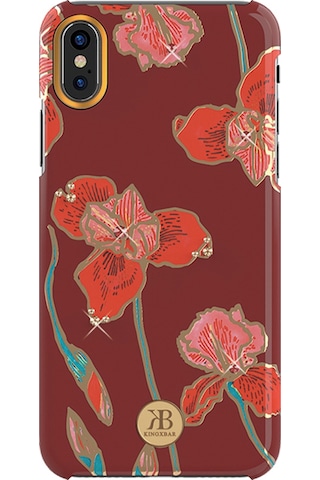 Kingxbar Apple Uyumlu iPhone Xs Max Çiçek Desenli Arka Koruma Kılıf - Pembe Pembe