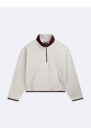 Ltb Zerapa Yarım Fermuarlı Kadın Sweatshırt Gri