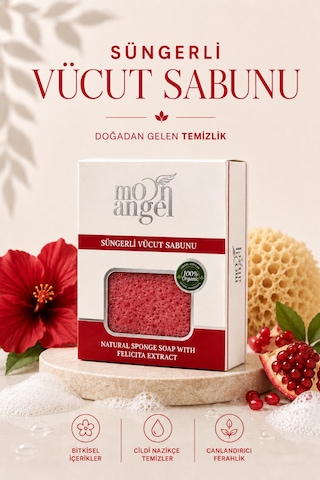 Süngerli Sabun Doğal Güzellik Felicita Extract Vücut Sabunu Çiçek