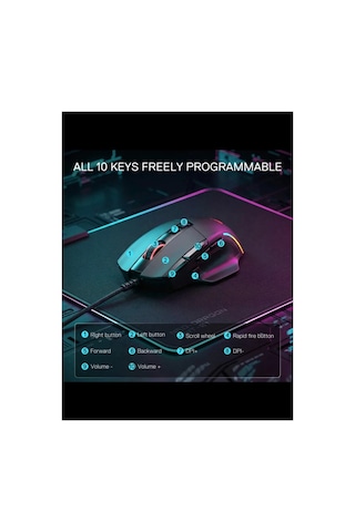 Vıper M925 24000dpı,paw3311,1000hz Anket Hızı Kablolu Oyuncu Mouse