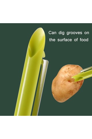 Cbtx Ev Mutfak Çok Fonksiyonlu Yeşil Soğan Soyucu Yeşil