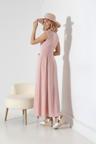 Defymoda Kadın Balık Kesiminin Asaletini Taşıyan Elbise Pembe
