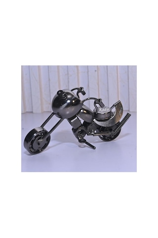 Kişiye Özel İsimli Metal Motosiklet Biblo El Yapımı Chopper Motor Maketi Hediye