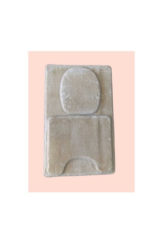 Aurora Brilliant Banyo Paspası 3lü Klozet Takımı Klozet Seti Pufyy Kalın Ürün 60x100 / 50x54 / 34x47 Kaymaz Taban Bej