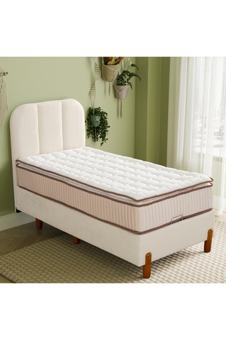 Bohem Tek Kişilik Sandıklı Baza + Pocket Pedli Yatak + Bohem Başlık 3 Lü Set Konuma Özel Teslimat 90 x 190 CM