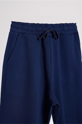 Tudors Unisex Relax Fit Rahat Kesim Şardonlu 3 Cepli Lastikli Jogger Paça Lacivert Eşofman Altı-32645 Lacivert