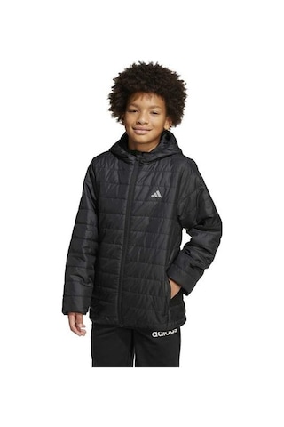Adidas Essentials Light Padded Çocuk Siyah Kapüşonlu Mont Siyah