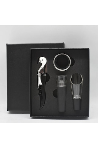 Sunshine011 Kırmızı Hipokamp Çakı 4lü Set Vakum Tıpa Şişe Açacağı Alüminyum Folyo Kesici