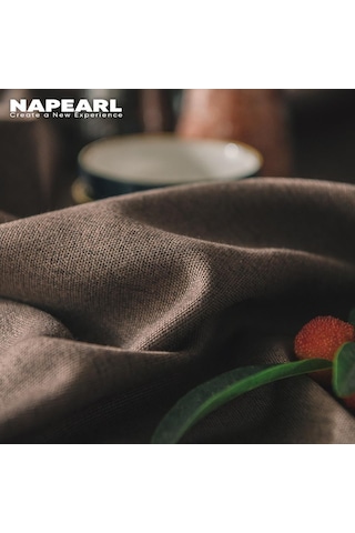1 Adet Napearl 70% Karartma Perdesi Modern Tasarım Yatak Odası Halka Tipi Pencere Perdesi W100cm X L130cm Koyu Kahverengi