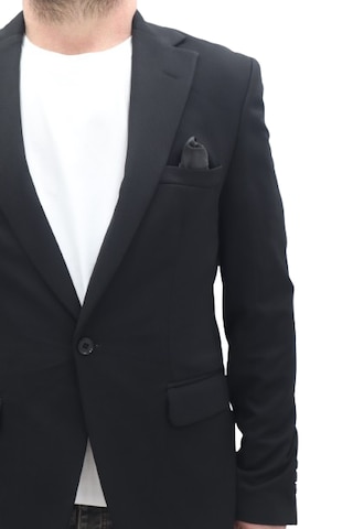 Twenhil Dmctekstil Erkek Siyah 201 Düz Klasik Kesim Normal Kalıp Çift Düğme Blazer Ceket