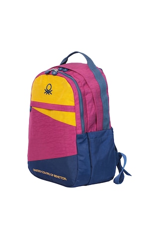 United Colors Of Benetton. Color Blocking Unisex Çocuk Okul Çantası Lacivert-bordo-hardal